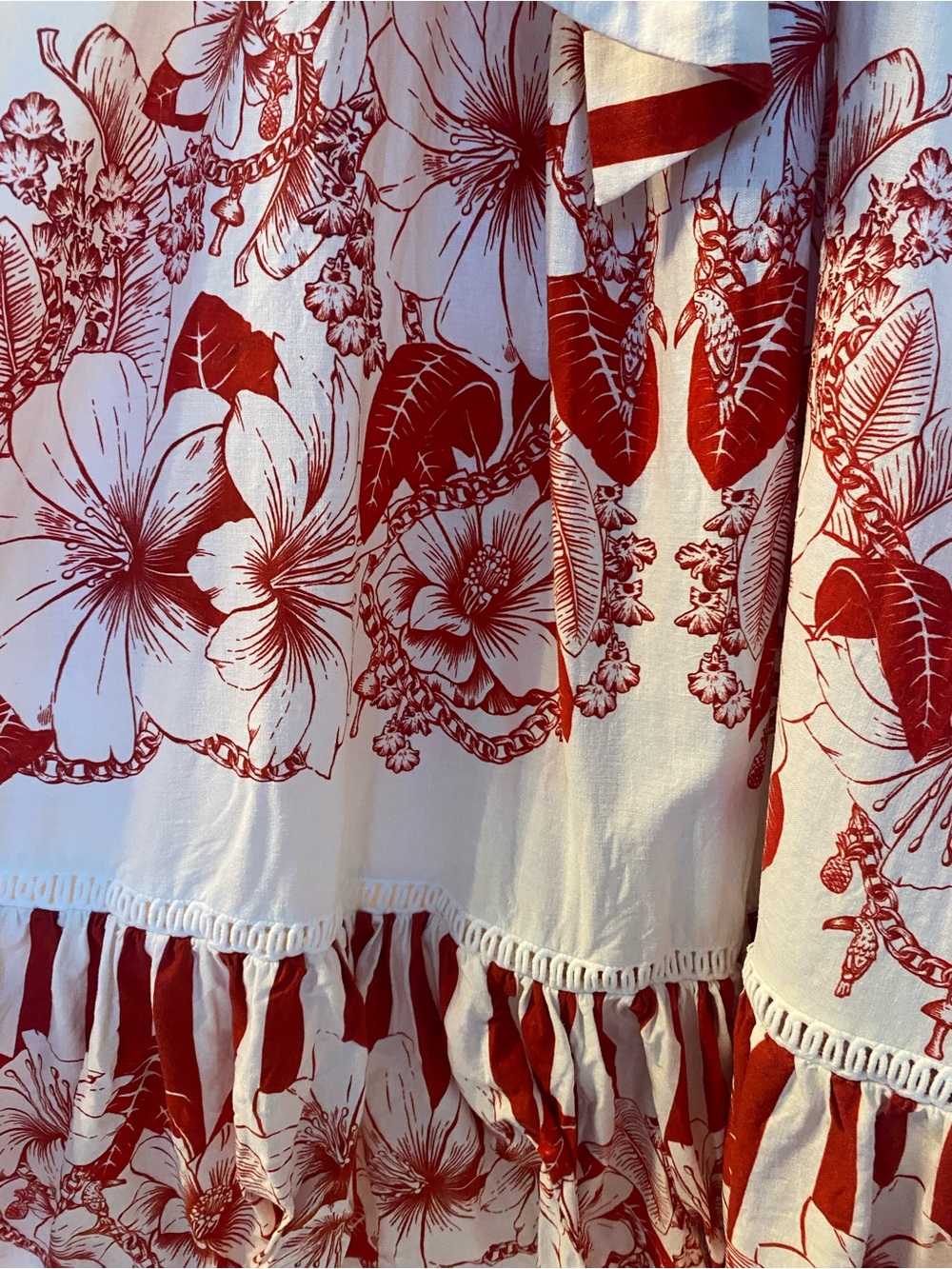 Farm Rio Off-White Floral Chains Maxi Dress Size Small - Picture 9 of 13
